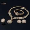 Diamonding Jewelry Retro Hollow Round Pendant Necklace Bracelet Ring Earrings Party Set