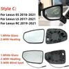 Car Wing Door Side Rearview Mirror Lens With Heating Blind Spot Heated Glass For Lexus ES ES200 ES350 IS 200 IS250 LS GT GS RC