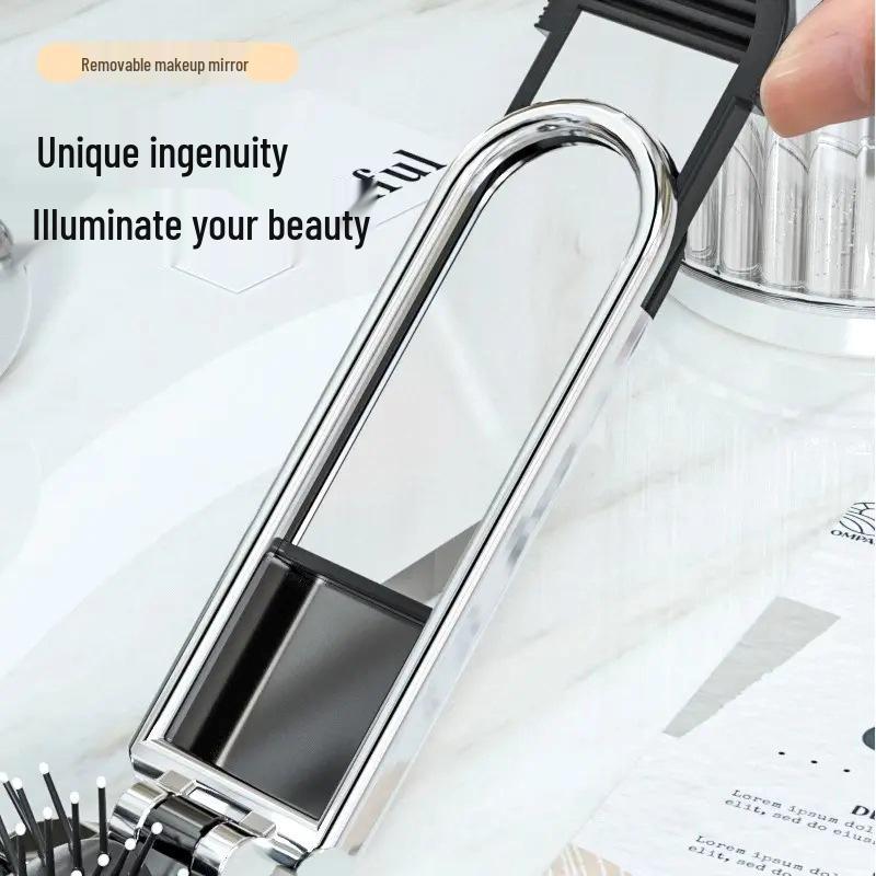 Portable Folding Comb and Mirror Set for Women - Compact Travel Size for Smooth Hair