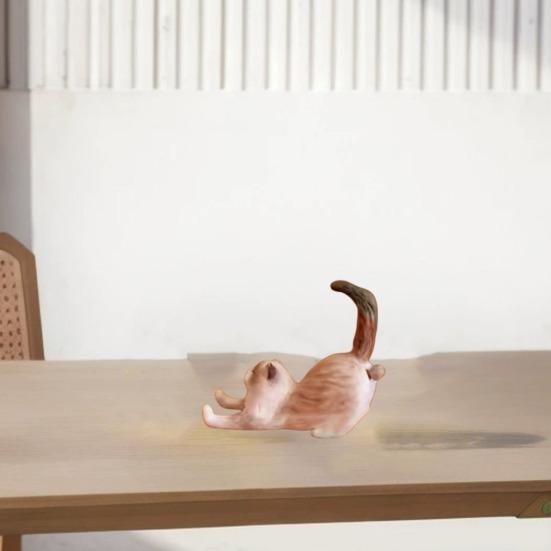 Yousheng Cat Phone Holder Cute Cat Statue Mobile Phone Stand Desktop Animal Figurine Office Desk Decor Accessories Gift for Cat Lovers