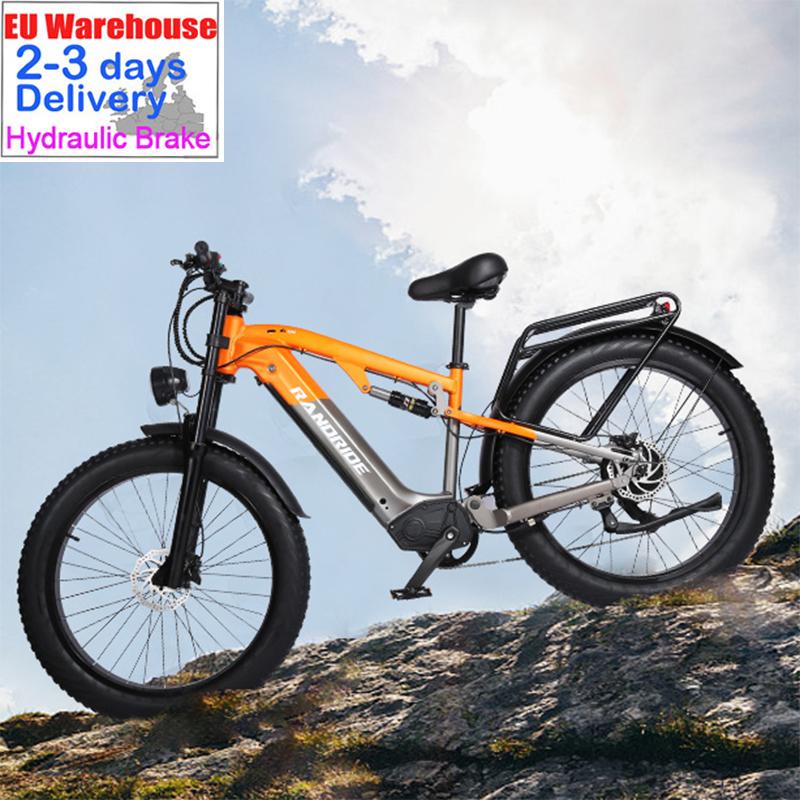 RANDRIDE YX80 2025 Электровелосипед 1500 Вт Пиковая Мощность E-MTB 48В20А Запас Хода 80 км M315-7 Скоростей и Гидравлические Тормоза CST 26x4.0 Покрышки Блокируемая Амортизационная Вилка