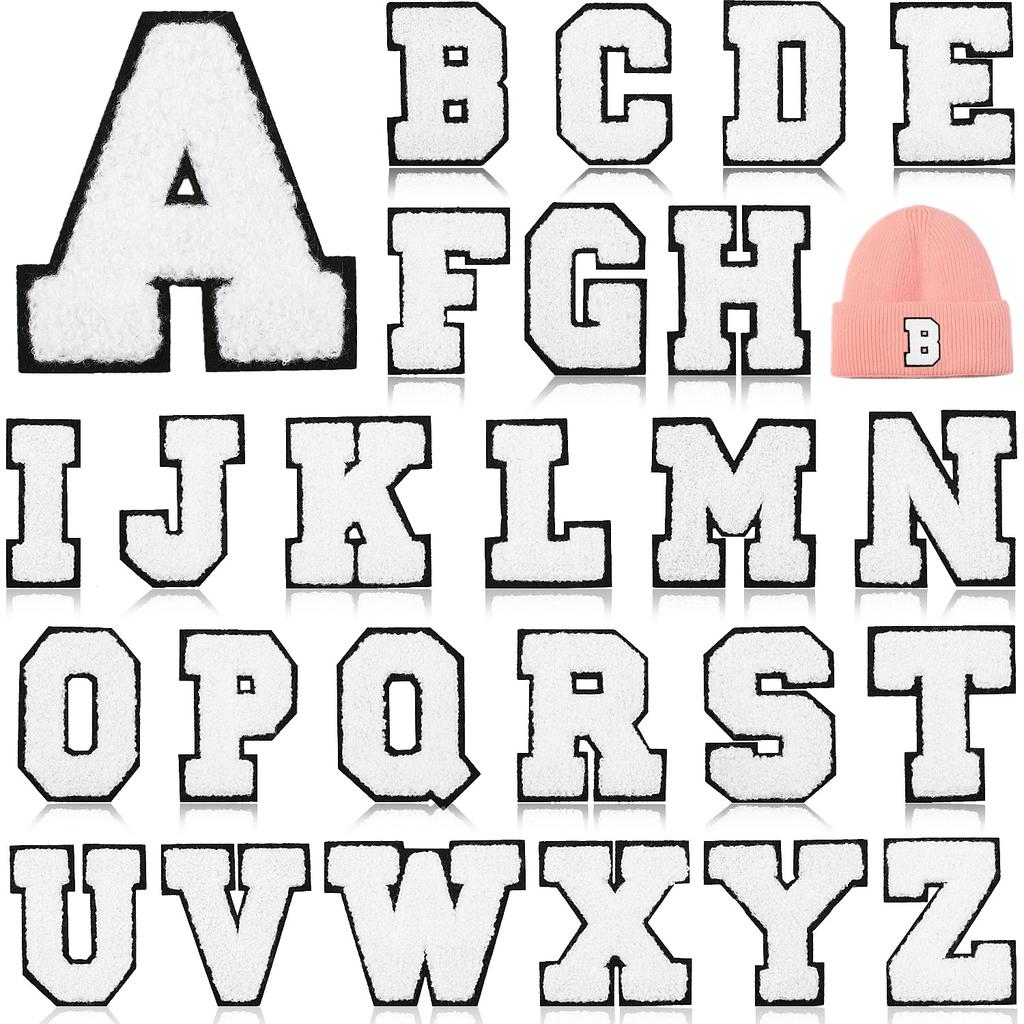 White 7Cm English Letter Embroidery Cloth Sticker Computer Embroidery Label Clothing Accessories Decorative Embroidery Sticker Ironing Stamp