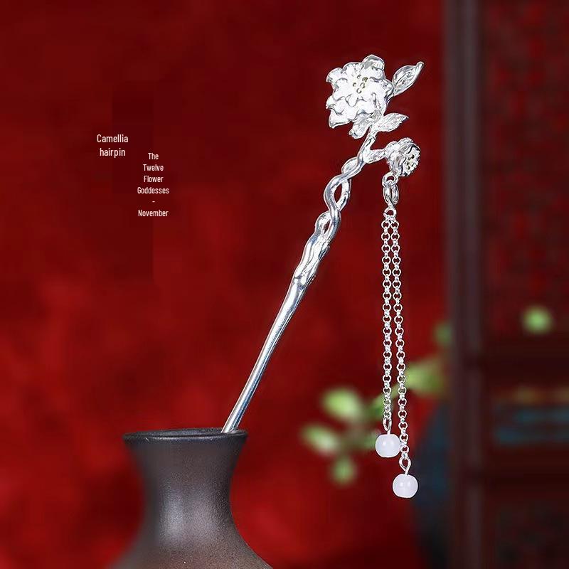 Двенадцать Богинь Цветов Ханфу Заколка для Волос - Прическа в Китайском Стиле Подарок на День Святого Валентина для Неё