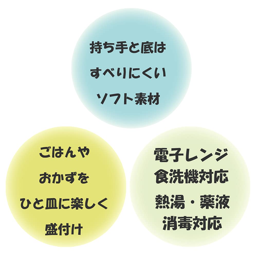 Skater Children's Plate, Easy-to-Scoop, Baby Lunch Plate, Hello Kitty, 1970s Sanrio Design, 22.7 X 15.7 X 3.6cm (WP7)