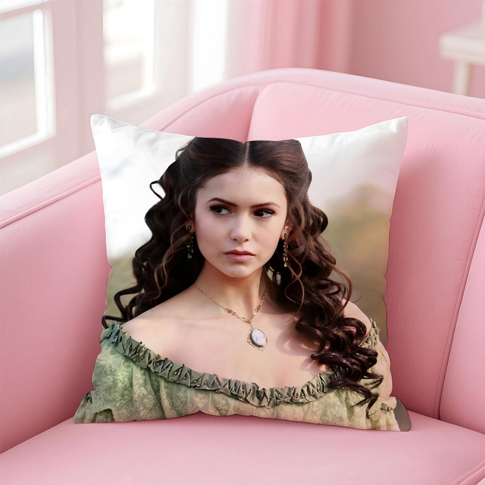 KKatherine Pierce Hit TV Drama Cushion Cover Pillowcase Short Plush Invisible zipper Room Sofa Cushion Cover