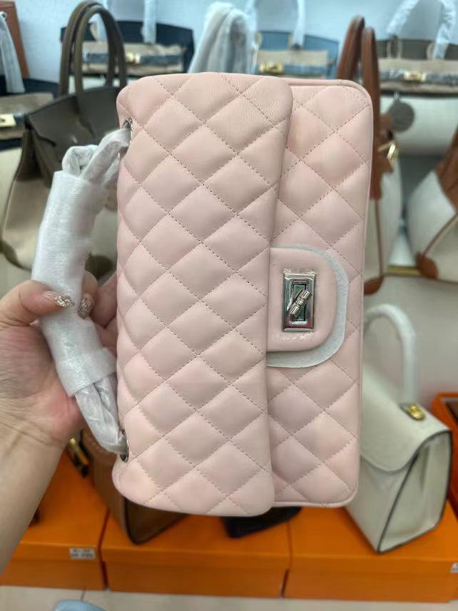 Fang Pangzi CF Caviar Style Diamond Shoulder Messenger Bag - Genuine Leather Women's Niche Design