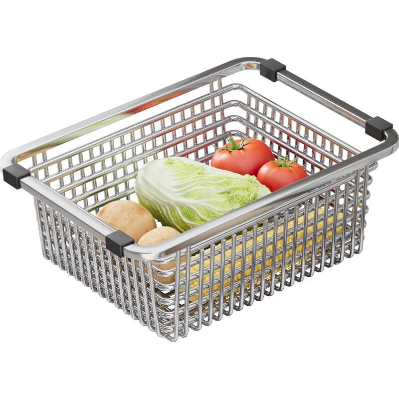 TLXT 2-in-1 Stainless Steel Over-Sink Drain Basket