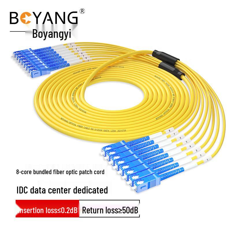 Boyang 8-Core SC-SC Single Mode Fiber Optic Patch Cord
