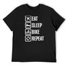 Eat, Sleep, Bike, Repeat T-Shirt Custom T Shirt Animal Prinfor Boys Tees Korean Fashion Slim Fit T Shirts for Men