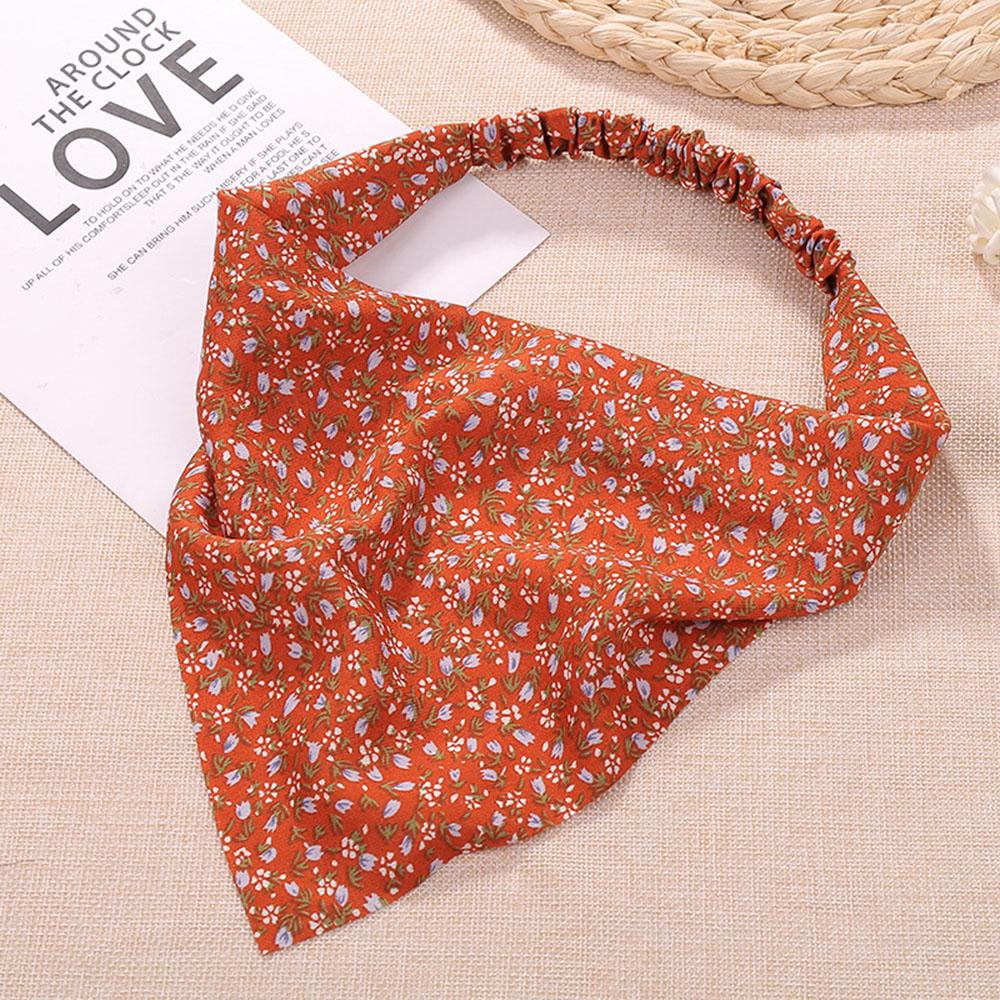 Floral Print Cloth Women Floral Turban Hair Accessories Triangle Hair Headband Elastic Headband