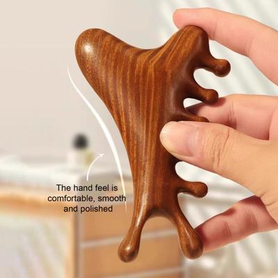 Многофункциональная расческа для меридианного массажа из сандалового дерева, расческа для массажа кожи головы, расческа с широкими зубьями, массажер для лица, головы и тела, инструмент для гуаша