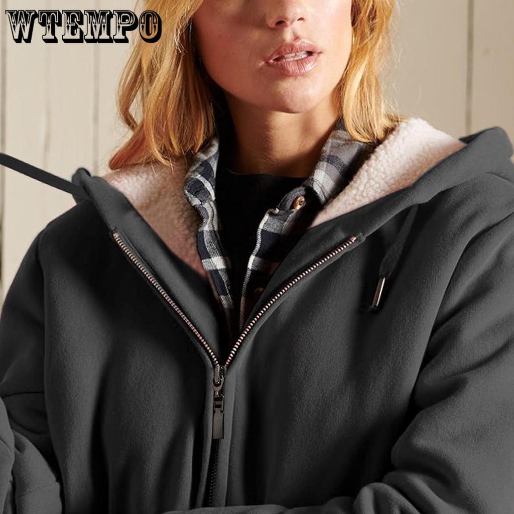Женская повседневная толстовка-свитшот на молнии с подкладкой из шерпы, куртка большого размера, плюшевое пальто
