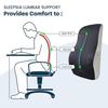 (Black/Grey Lumbar Back Support (Gel Infused) Lumbar Support Pillow for Office Chair for Back Pain, Car Seat, Memory Foam