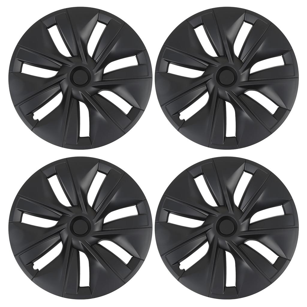4 шт. 19-дюймовых колпака ступицы колеса, матово-черные, устойчивые к царапинам, стильные, крутые, замена для Tesla Model Y 2020–2023 гг.