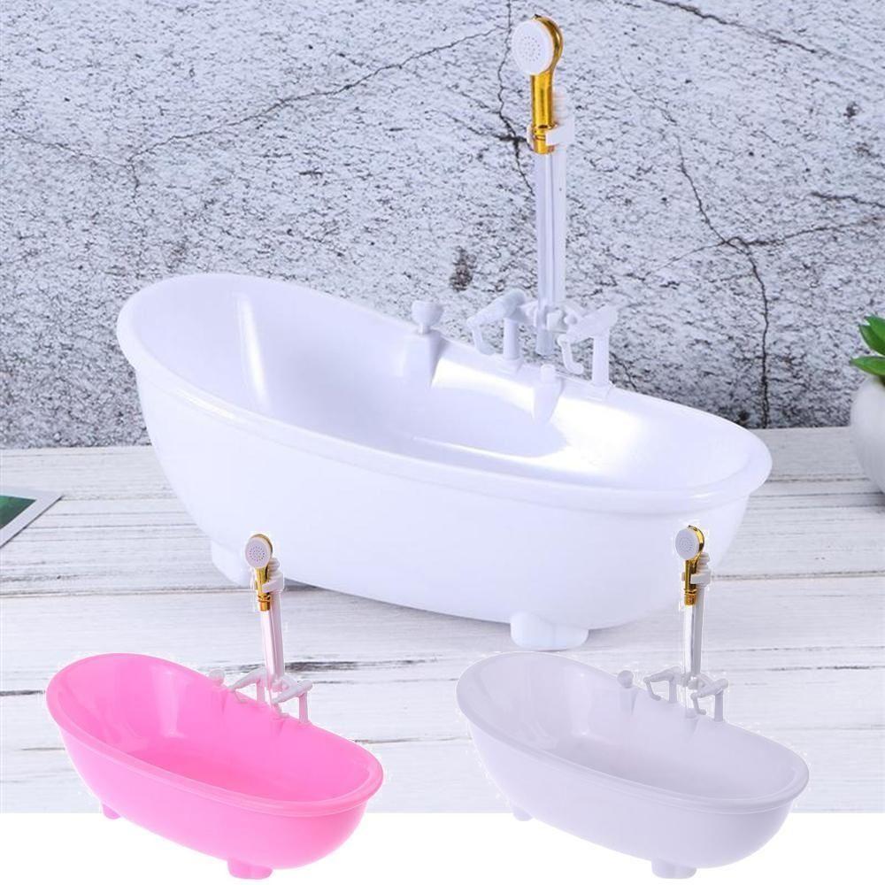 Pretend Toy Electric Bathtub Playing House Mini Bathroom Tub Kids Bathing Toys Children Gift