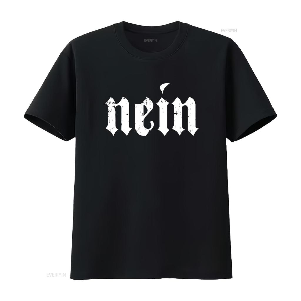 Nein German Men Saying No Funny Germany Deutschland Vintage T Shirt vintage Washed Casual homme Unisex Breathable streetwear