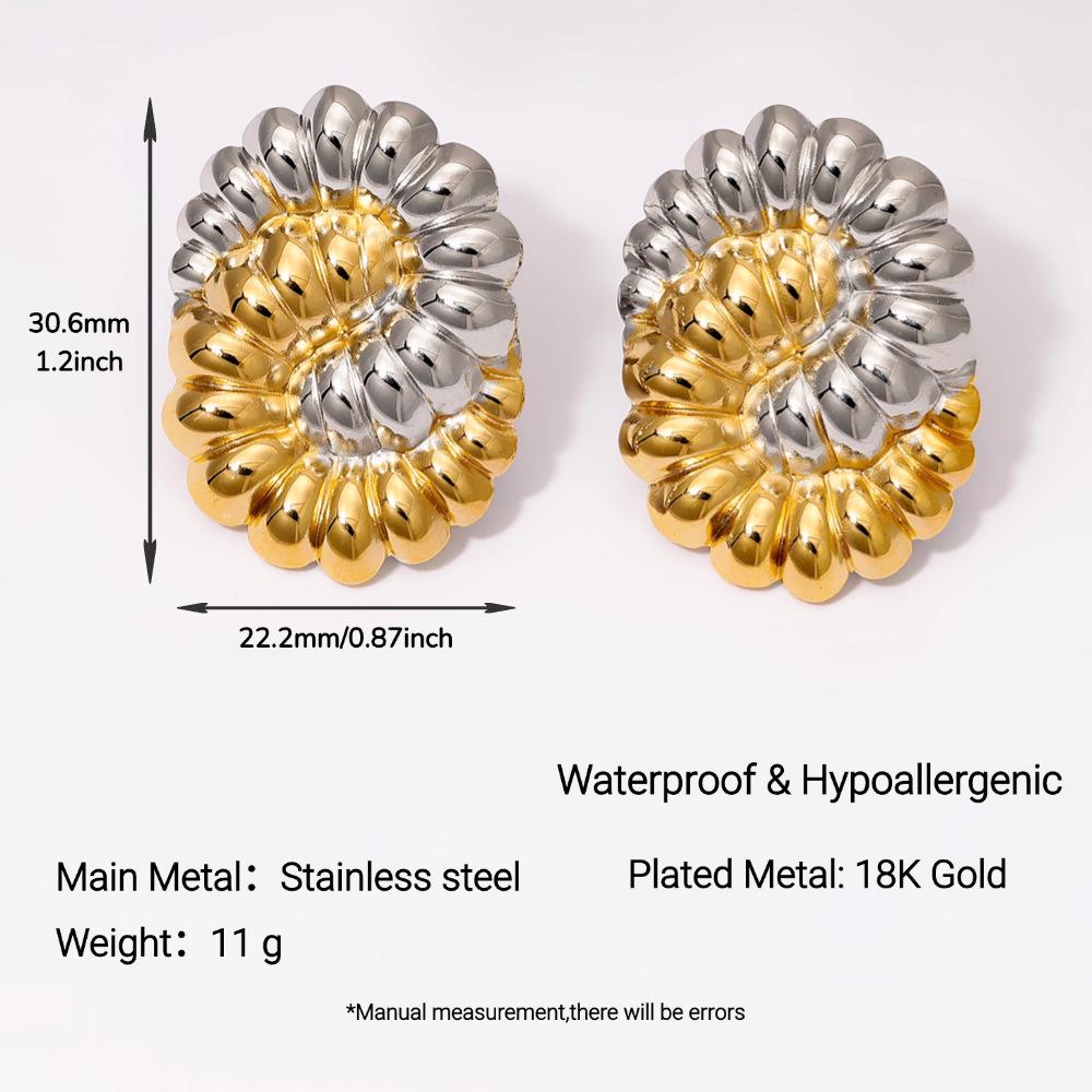 Серьги-пусеты Yingtai из нержавеющей стали с 18-каратным золотым покрытием, нанесенным методом вакуумной электрогальваники