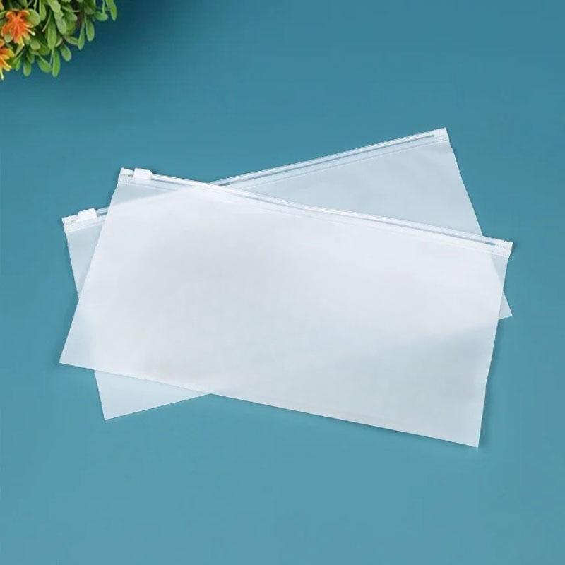 50pcs Frosted Cartilage Bag Horizontal Style CPE Thickening Plastic Zipper Packaging Bag Clothing Dustproof Storage Sealing Bag