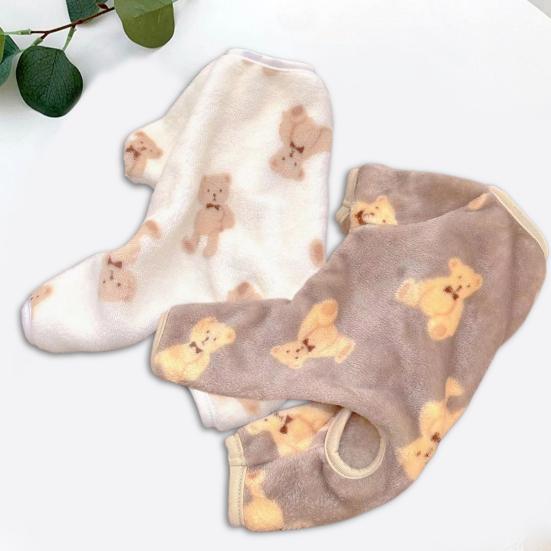 Полиэстеровый пуловер для собак, мягкая стильная одежда для домашних животных с мультяшным медведем и узором