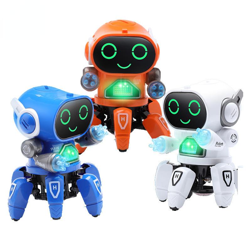 Dance Robot Electric Pet Musical Shining Toys 6 Claws Octopus Robot Educational Interactive Toys Children'sToy Gift Digital Pet