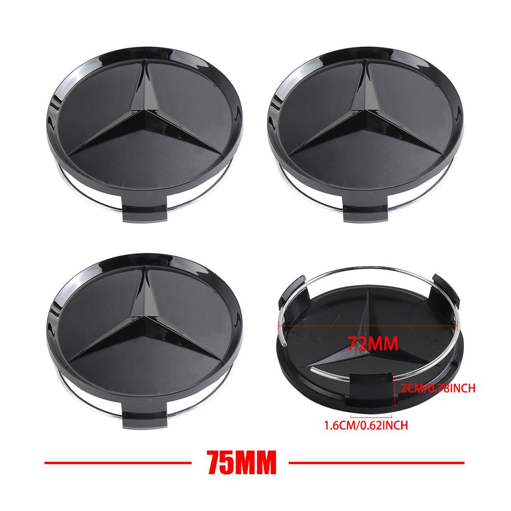 For Mercedes Benz 4pcs 75mm Car Wheel Center Hub Caps Auto Tire Hubcap Cover Accessories Mercedes Benz Class W447 W221 W204 W205 AMG A B Class GLK