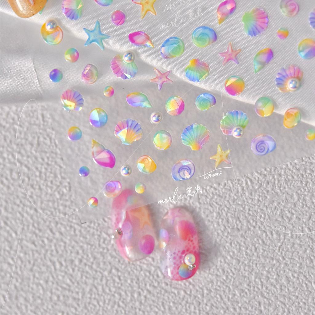 Яркие кристальные красочные ракушки наклейки для ногтей своими руками изготовление креативных декоративных наклеек