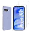 Shockproof Case - Phonillico® - Google Pixel 9a - Flexible - Transparent - 2 Tempered Glass