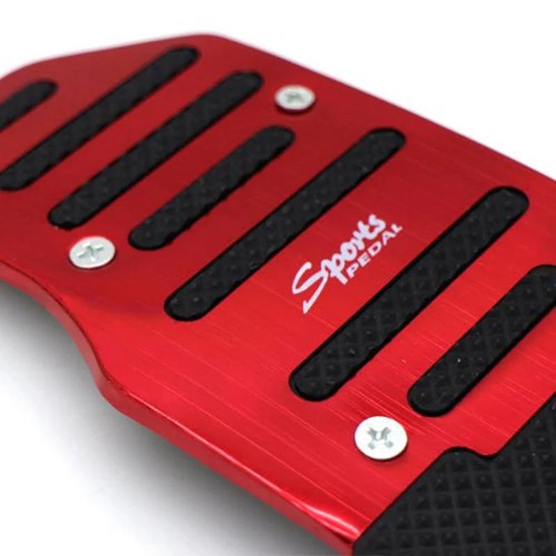 1 пара универсальных алюминиевых автоматических трансмиссий, автомобильных ножных газовых синих педалей, красный, серебряный чехол, нескользящие педали, тормозной комплект, топливный комплект
