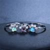 Animal Bear Cat Dog Paw Rainbow Blue Fire Opal Rings For Women 925 Sterling Silver Filled Zircon Heart Claws Wedding Thin Ring