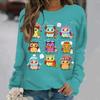 Осенняя модная футболка с длинным рукавом, популярные женские футболки Kawaii с принтом совы, Эстетическая женская одежда с круглым вырезом, повседневный уличный топ