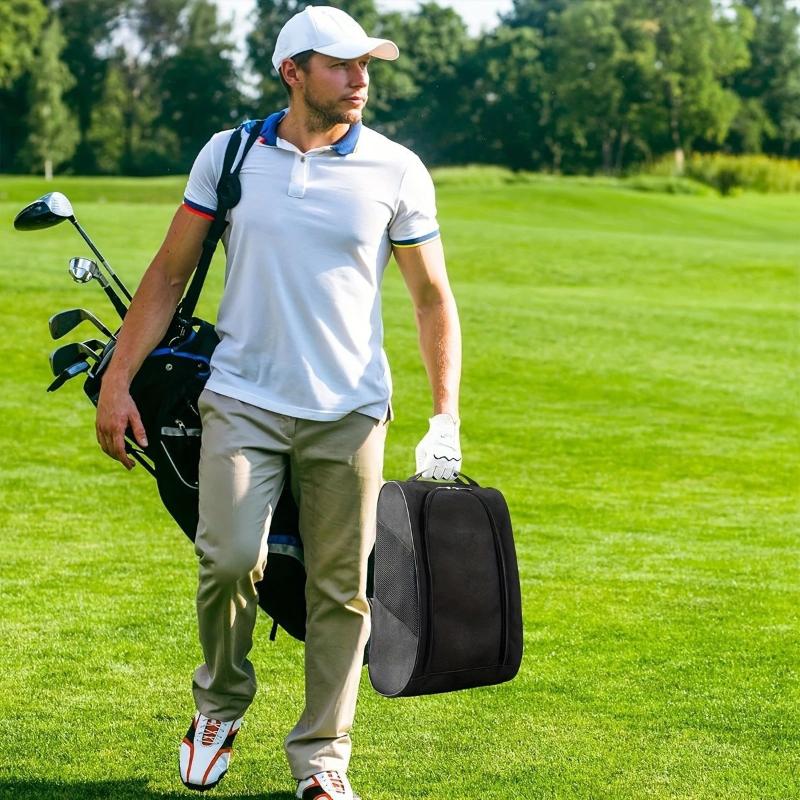 Oxford Cloth Golf Shoe Handbag Breathable Dustproof Lightweight Portable Storage Bag for Golf Football Tennis Sports Shoes