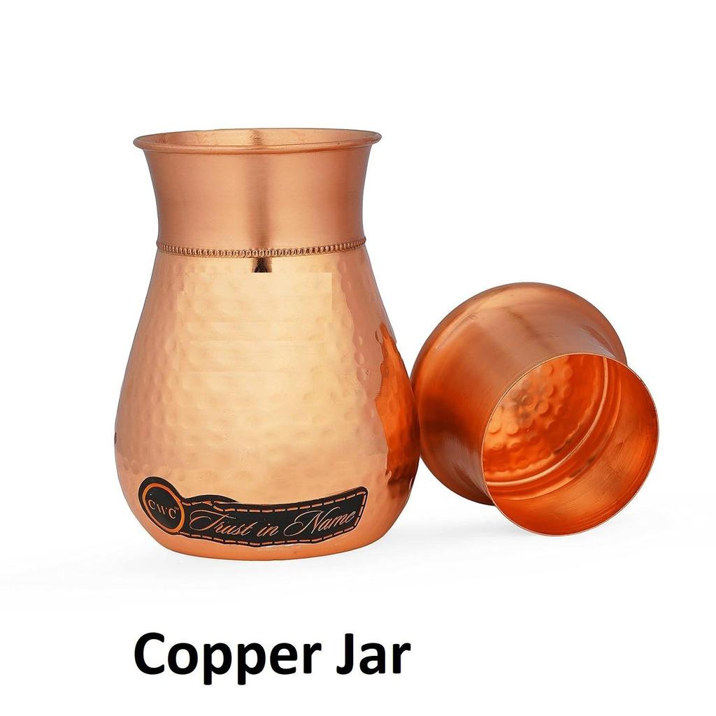 Pure Copper Jar Bedside, Office Tables, Shop Etc. (Kalash Jar)