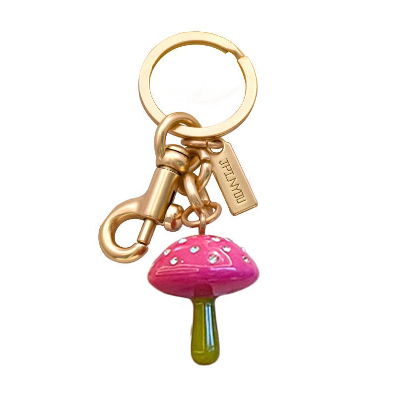 1PC Mushroom Gift Pendant Design Fashion Keychain Marker DIY Creativity Metal Party Cute