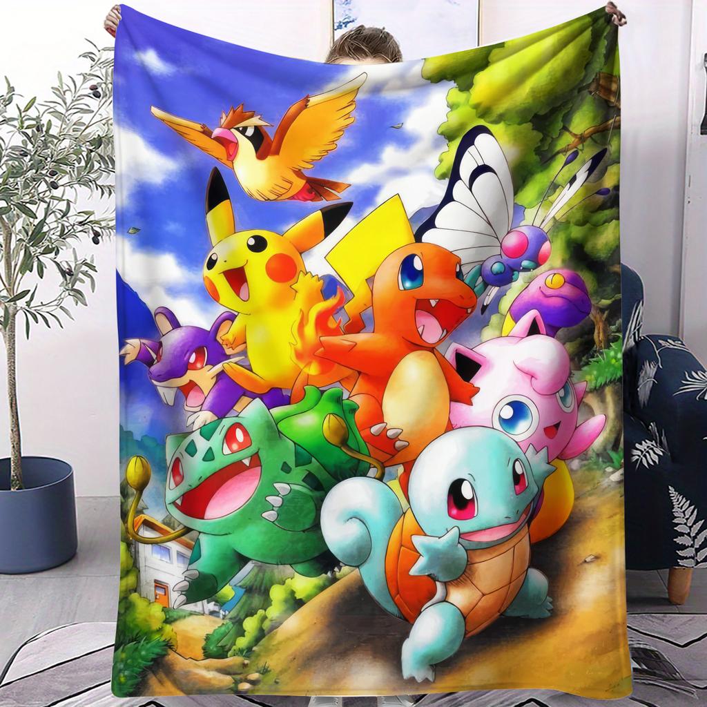 Pokemon Classic AllStar Cute Cartoon Fleece Throw Blanket Super Soft Warm Blanket for Travel Office Home Fans MustHave Gift