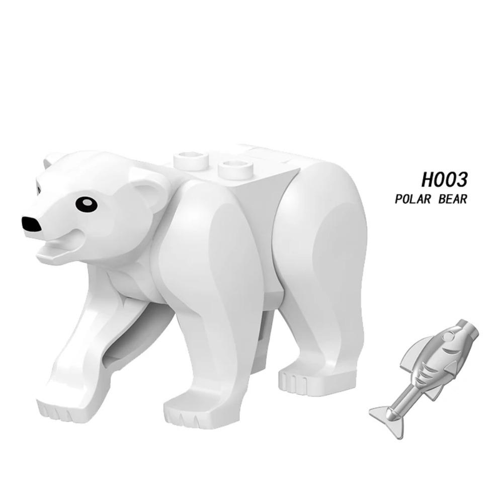 Животные Строительные Блоки Город Маленькие Большие Украшения Панда Собака Овца Свинья Корова Зоопарк Олень Монстр Крокодил Тигр Волк Орел Подарок Мальчику Игрушка