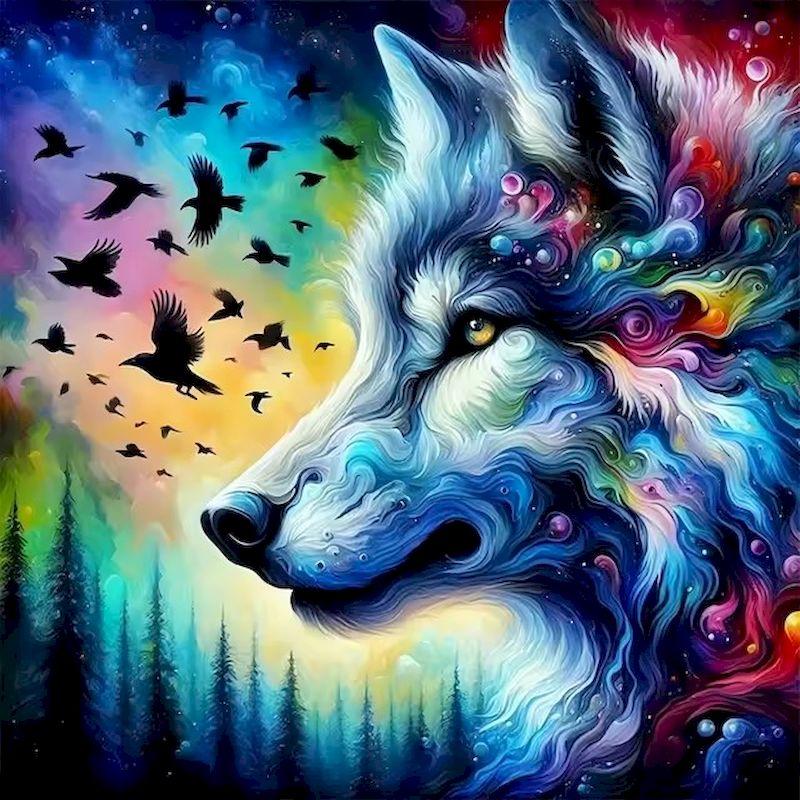 Полная квадратная круглая алмазная вышивка картина волка новое поступление 5D DIY вышивка крестом животное мозаика декор для дома