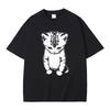 Футболка с графическим принтом El Gato Sad Crying Cat Funny Meme Унисекс Мужская Повседневная Юмористическая Винтажная Хлопковая Футболка Большого Размера с Коротким Рукавом