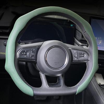 Комплект чехлов на руль автомобиля, дышащая кожа NAPPA, D-образная форма, противоскользящий захват, универсальная посадка, улучшение интерьера, автомобильные аксессуары