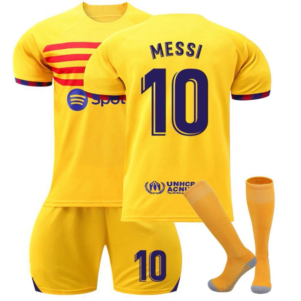 2324 Barcelona-Messi Football Jerseys Shorts Socks Set New Season Shorts Socks Adult Sizes Outfits