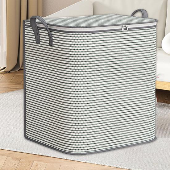 Wardrobe Storage Bag Zipper Closure with Handle Clothes Storage Basket Closet Organizer