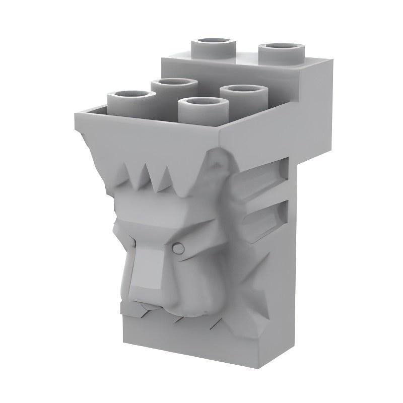 50g MOC 30274 Lion Face 2x3x3 Decorative Brick Compatible Small Particle Building Blocks