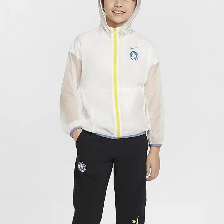 Nike Hooded Logo Print Long Sleeve Jacket Kids Jackets Sail-White HM4637-133