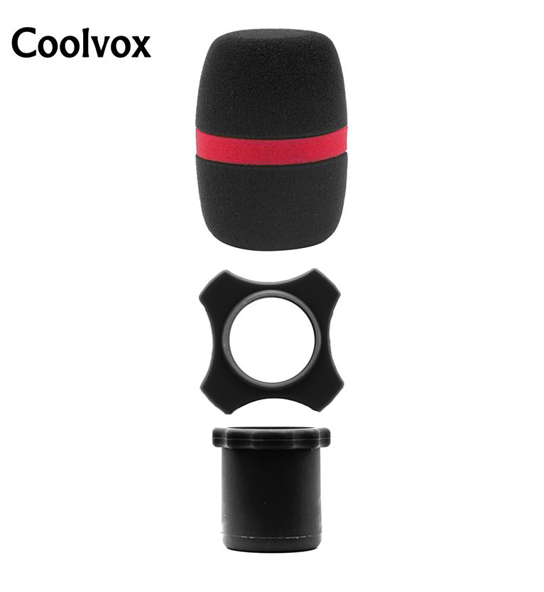 Coolvox 1Set Microphone Foam Windscreen and Wireless Microphone KTV Silicon Anti-Roll Device Ring Universal Square Non-Slip Circle for BBS MIC