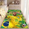 Sports Area Rug, Neymar Jr Brazil 10 Cartoon Tropical Palm Trees Poster, Fan Cave Decor, Non-Slip Mat