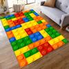 Colorful Interlocking Brick Pattern Rug Design Non-slip rug suitable for living room and bedroom sofas