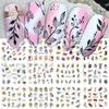 Nail Art Stickers, Summer Island Sunset Coconut Tree Plant Leaves Watermark Nail Stickers