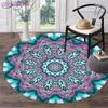 Круглый ковер в стиле бохо, фланелевый коврик для йоги, подушка для гостиной, спальни, учебный коврик, напольный коврик с принтом мандалы, противоскользящий коврик для стула