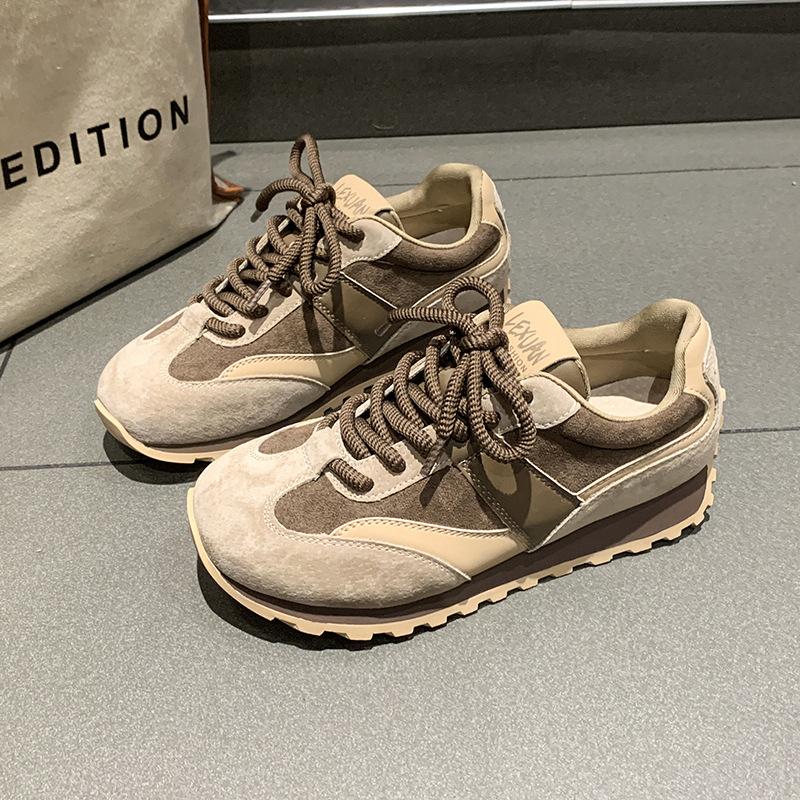 Платформа повседневный шикарный универсальный платформа папины туфли женские 2025 новые осенние ретро студенческие легкие кроссовки