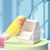 1pc-Hanging Bird Feeders for Cage Plastic Food Container with Perch for Parakeets