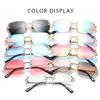High Quality Cut Edge Rectangular Sunglasses Rimless Gradient Lens Shades  for Women & Men